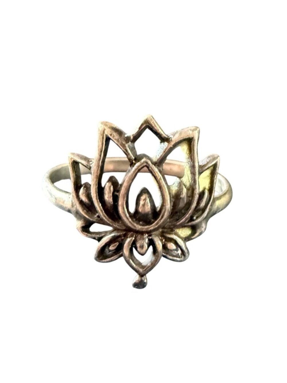 Sterling Silver Lotus Flower Ring 925 womens Size 6.5